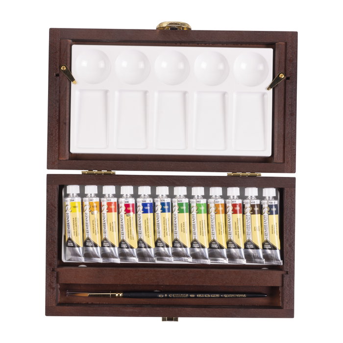 Rembrandt Set acuarelas en caja de madera Traditional con 12 tubos de 10 ml y accesorios Rembrandt Set acuarelas en caja de madera Traditional con 12 tubos de 10 ml y accesorios