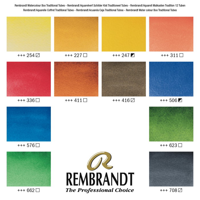 Rembrandt Set acuarelas en caja de madera Traditional con 12 tubos de 10 ml y accesorios Rembrandt Set acuarelas en caja de madera Traditional con 12 tubos de 10 ml y accesorios