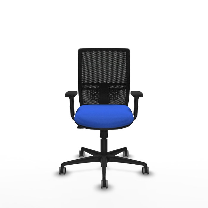 PIQUERAS Y CRESPO Silla de oficina Yunquera con mecanismo Sincro/Traslack, Tela Azul y Malla Negra PIQUERAS Y CRESPO Silla de oficina Yunquera con mecanismo Sincro/Traslack, Tela Azul y Malla Negra