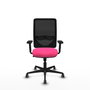 PIQUERAS Y CRESPO Silla de oficina Zulema Rosa y Negro con Mecanismo Sincro