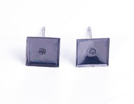 Innspiro Pendiente metálico para incrustar base cuadrado plateado envejecido 8x8x12mm