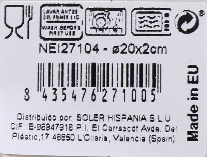 La Mediterranea Fuente Redonda Colección Neira Ø20 cm Nordic Ivor (12 Unidades)