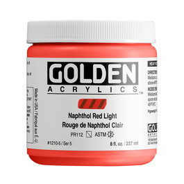 Golden Heavy Body Colores Acrílicos Rojo Naftol Claro 237 ml