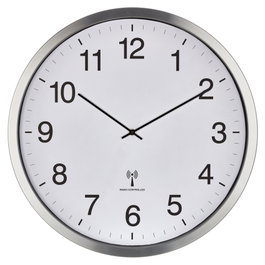 TFA 60.3548.02 Reloj de pared XXL con control por radio y marco de aluminio cepillado