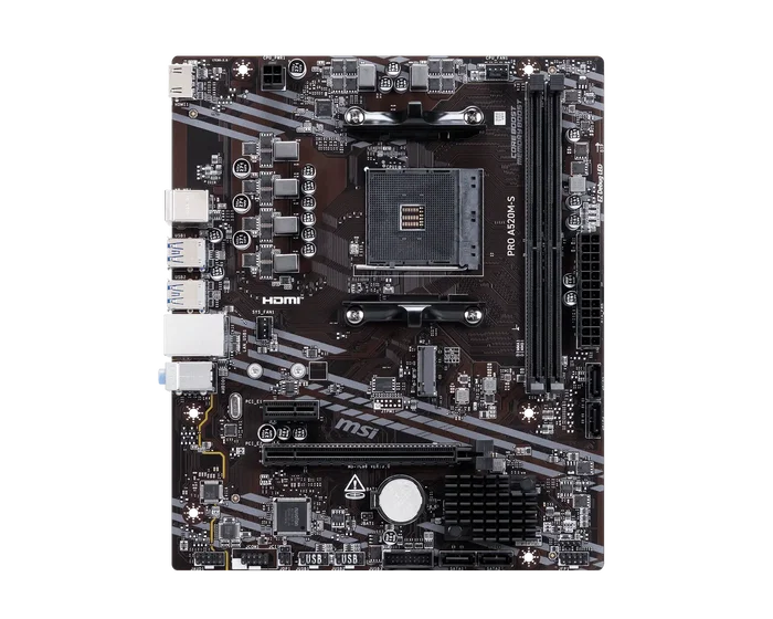 MSI PRO A520M-S con Chipset AMD A520 y Socket AM4