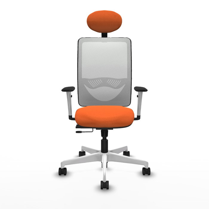 PIQUERAS Y CRESPO Silla de oficina Zulema Naranja y Blanco con mecanismo Sincro/Traslack PIQUERAS Y CRESPO Silla de oficina Zulema Naranja y Blanco con mecanismo Sincro/Traslack