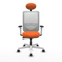 PIQUERAS Y CRESPO Silla de oficina Zulema Naranja y Blanco con mecanismo Sincro/Traslack