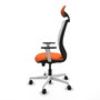 PIQUERAS Y CRESPO Silla de oficina Zulema Naranja y Blanco con mecanismo Sincro/Traslack