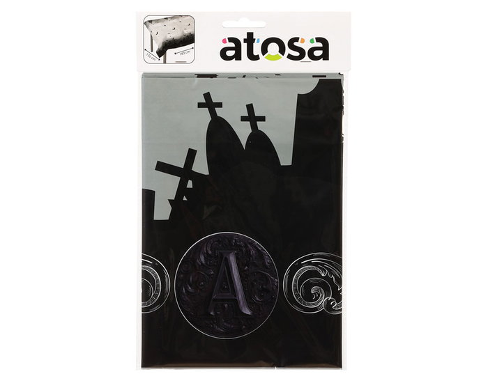 Mantel rectangular 183x132 cm Casa Encantada y Murciélagos para Halloween - Ambientación temática de terror para mesa