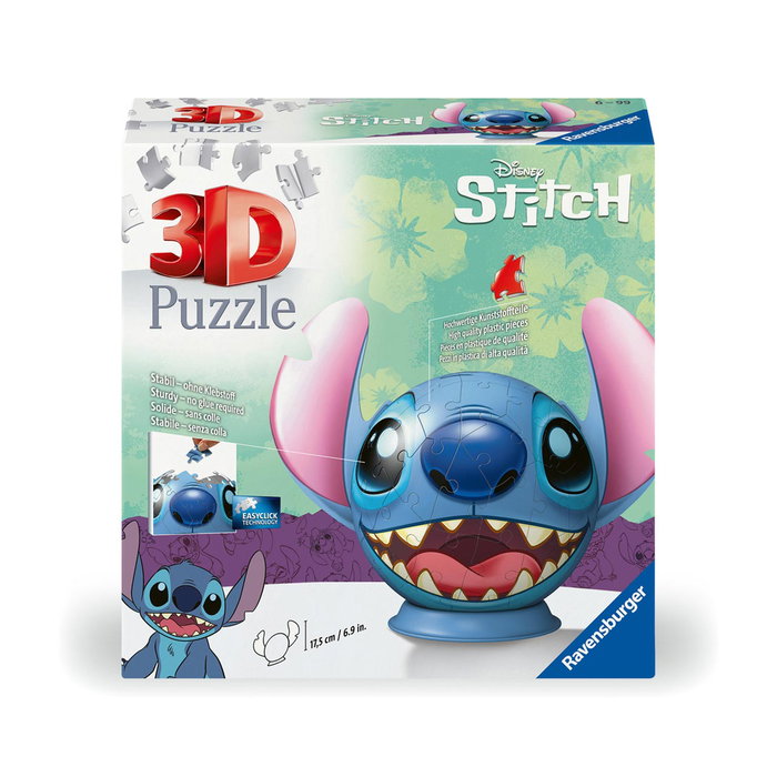 Ravensburger Puzzle 3D Stitch Bola con Orejas Lilo & Stitch Ravensburger Puzzle 3D Stitch Bola con Orejas Lilo & Stitch