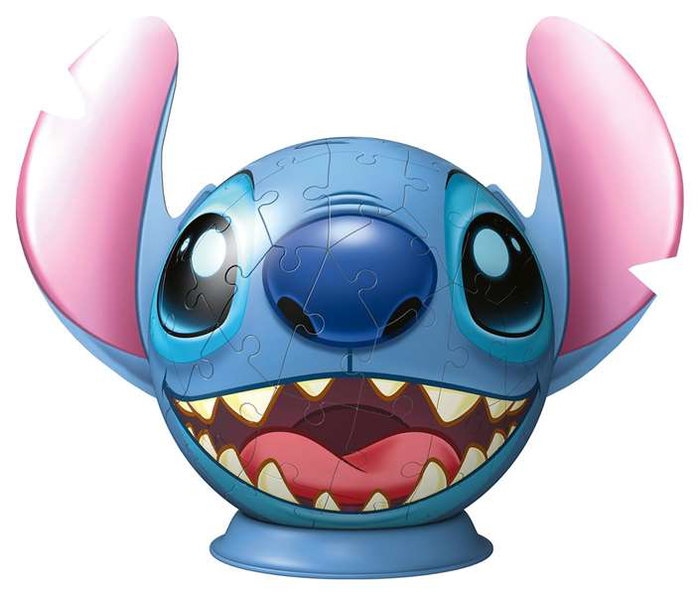 Ravensburger Puzzle 3D 72 piezas Stitch de Disney con orejas, Figura 3D de 17.5 cm