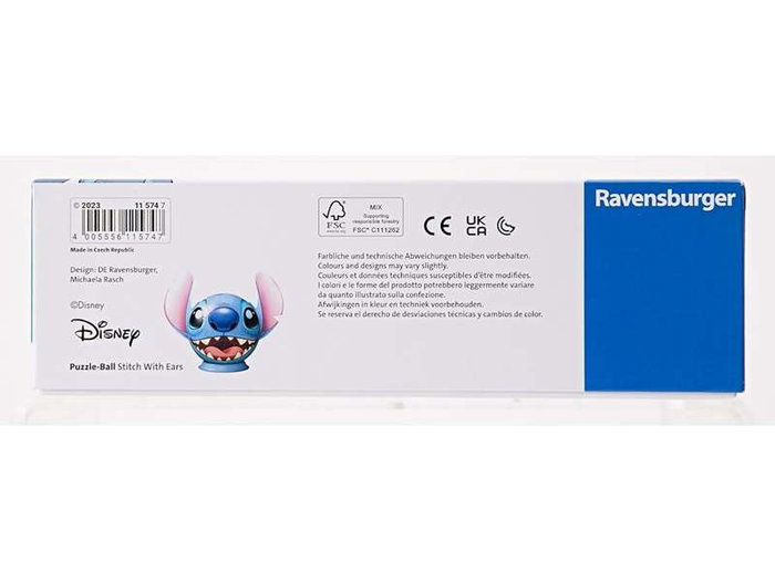 Ravensburger Puzzle 3D 72 piezas Stitch de Disney con orejas, Figura 3D de 17.5 cm