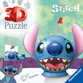 Ravensburger Puzzle 3D 72 piezas Stitch de Disney con orejas, Figura 3D de 17.5 cm