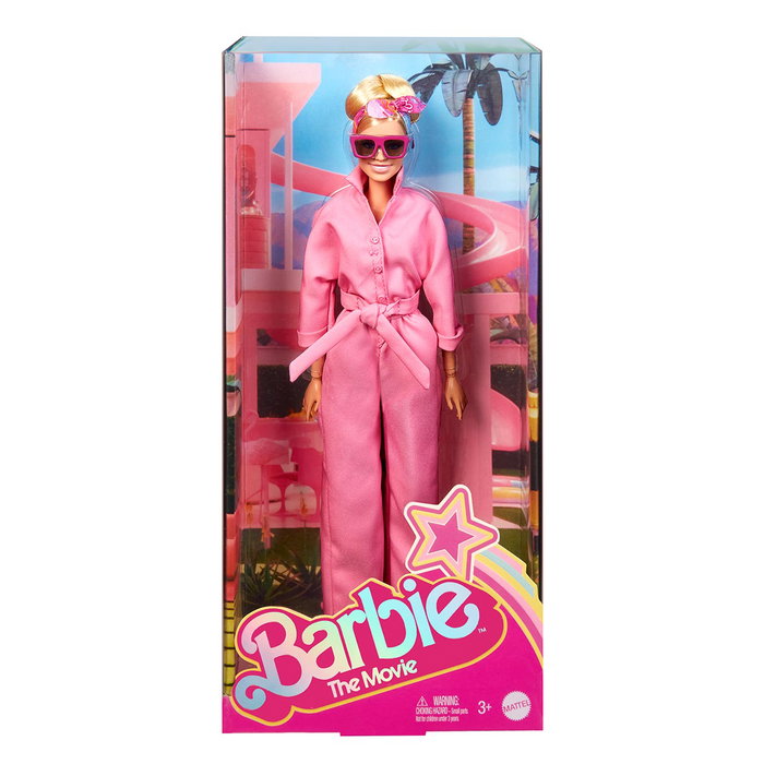 Barbie Hrf29 Muñeca Coleccionista The Movie Margot Robbie con Mono Rosa Chicle y Gafas de Sol, Inspirada en la Película