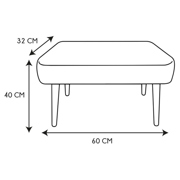Home Deco Factory Banco Mirage 66x32x40 cm Asiento tapizado Poliéster Espuma