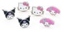 The Carat Shop Juego de Pendientes de Botón Hello Kitty, Kuromi y My Melody