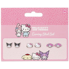 THE CARAT SHOP Set pendientes Hello Kitty & Friends con Kuromi y My Melody