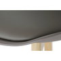 DKD Home Decor Taburete de Haya y PU Gris y Natural