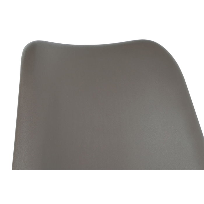 DKD Home Decor Taburete de Haya y PU Gris y Natural DKD Home Decor Taburete de Haya y PU Gris y Natural