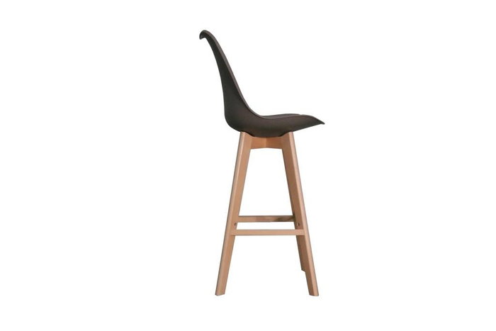 DKD Home Decor Taburete de Haya y PU Gris y Natural