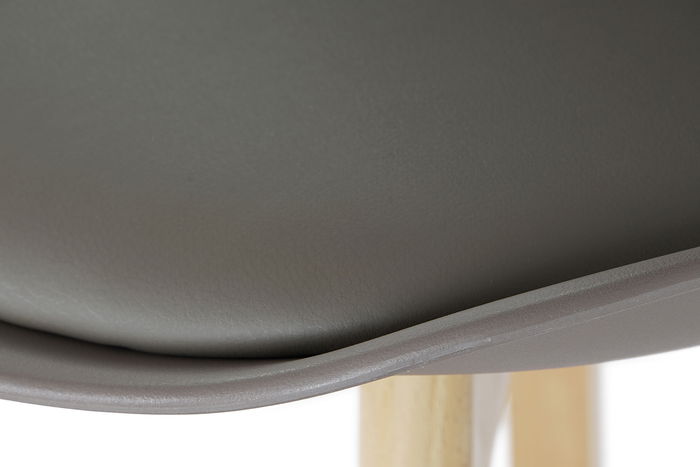 DKD Home Decor Taburete Gris Natural Haya Pu 55 x 109 x 48.5 cm Altura Asiento 75 cm