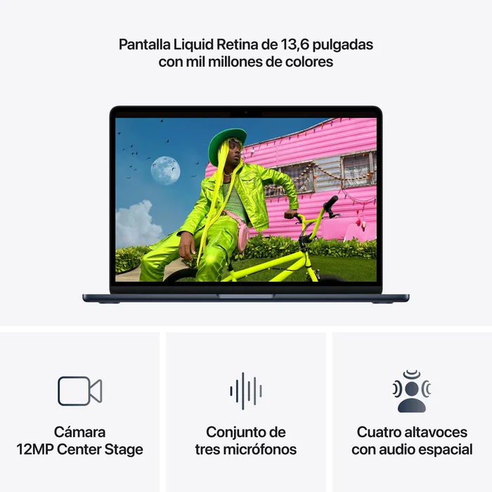 Apple MacBook Air 13,6' M5 16GB 512GB SSD 8-Core GPU Medianoche Apple MacBook Air 13,6' M5 16GB 512GB SSD 8-Core GPU Medianoche