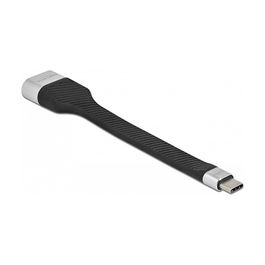 DeLOCK FPC Cable de Cinta Plana USB Type-C a HDMI Alt Mode DP 4K 60Hz, 0.14m, Negro, Plata, HDCP 2.2, 10.2 Gbit/s