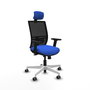 PIQUERAS Y CRESPO Silla de oficina Yunquera con mecanismo Sincro/Traslack, Azul y Negro