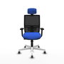 PIQUERAS Y CRESPO Silla de oficina Yunquera con mecanismo Sincro/Traslack, Azul y Negro