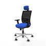 PIQUERAS Y CRESPO Silla de oficina Yunquera con mecanismo Sincro/Traslack, Azul y Negro