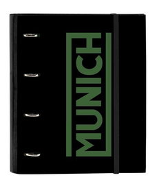Carpeta de anillas Munich Caviar Negro 27 x 32 x 3.5 cm