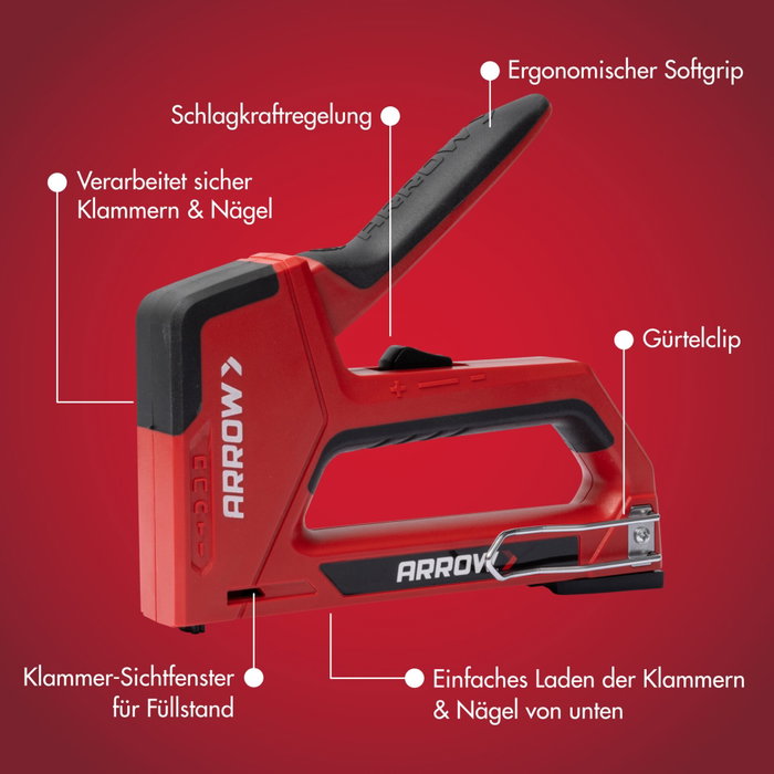 Arrow T501 Pistola de Grapas y Clavos Manual 5-en-1 Arrow T501 Pistola de Grapas y Clavos Manual 5-en-1