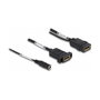 DeLOCK Cable DisplayPort 4K 60 Hz con alimentación CC 2,1 x 5,5 mm de 0,3 m para montaje en panel