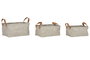 DKD Home Decor Set de 3 Cestas Textilene Beige