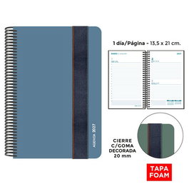 Senfort Agenda Anual 2027 Foam Seoul con Espiral y Tapa PP Foam Azul Plomo