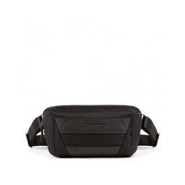 Trakai, Riñonera de cuero, Negro, 27 x 14,5 x 7,5 cm, Para hombres