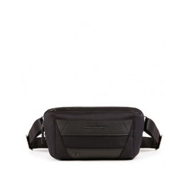 Trakai, Riñonera de cuero, Negro, 27 x 14,5 x 7,5 cm, Para hombres