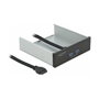 DeLOCK Panel frontal de 5.25 pulg. con 2 puertos USB 5 Gbps Tipo-A, Negro