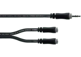 Cordial Cable Y Mini-Jack Estéreo/2 Mini-Jacks Estéreo Hembra 30 Cm