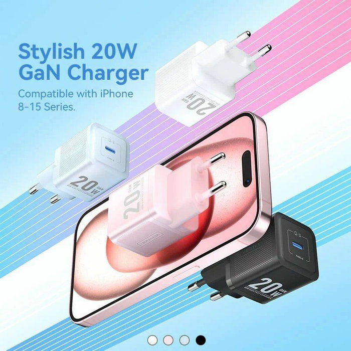 Vention Cargador de Pared GaN FEPP0-EU 20W USB-C Rosa Vention Cargador de Pared GaN FEPP0-EU 20W USB-C Rosa