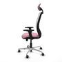 PIQUERAS Y CRESPO Silla de oficina Zulema Rosa y Blanco con mecanismo Sincro/Traslack