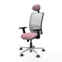 PIQUERAS Y CRESPO Silla de oficina Zulema Rosa y Blanco con mecanismo Sincro/Traslack