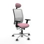 PIQUERAS Y CRESPO Silla de oficina Zulema Rosa y Blanco con mecanismo Sincro/Traslack