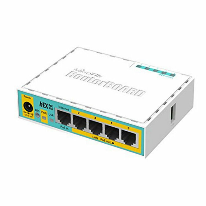 MIKROTIK hEX PoE lite router Ethernet rápido Blanco