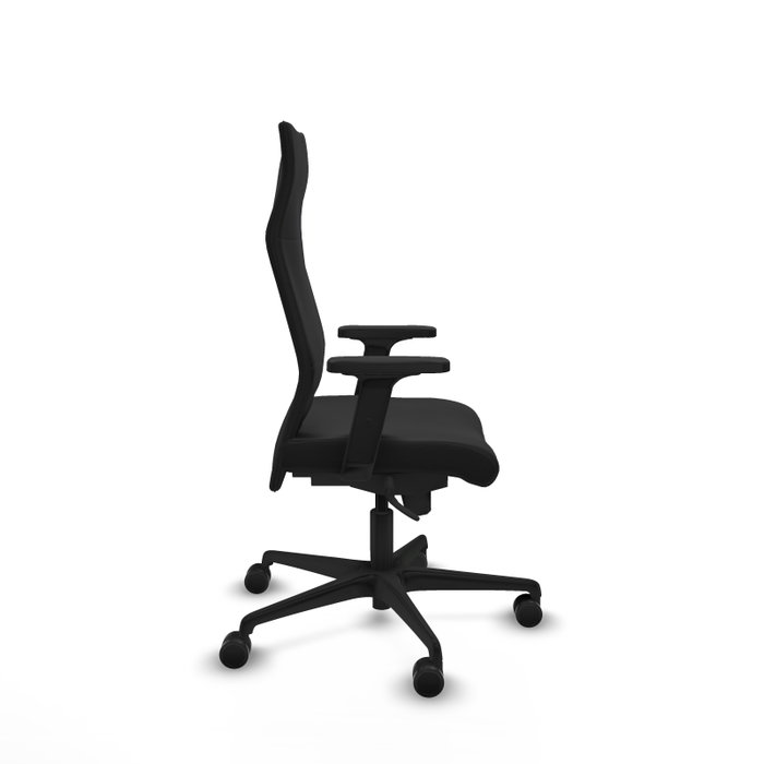 PIQUERAS Y CRESPO Sillón Albacete Negro Similpiel con Mecanismo Sincro y Brazos 2D