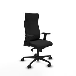 PIQUERAS Y CRESPO Sillón Albacete Negro Similpiel con Mecanismo Sincro y Brazos 2D