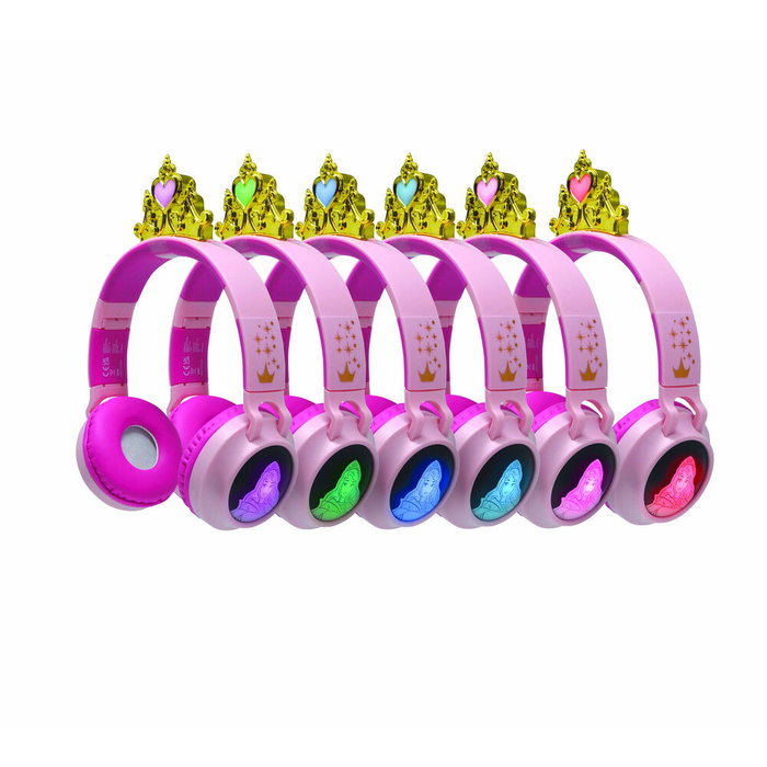 Lexibook Auriculares Bluetooth de Princesas Disney con efectos de luz