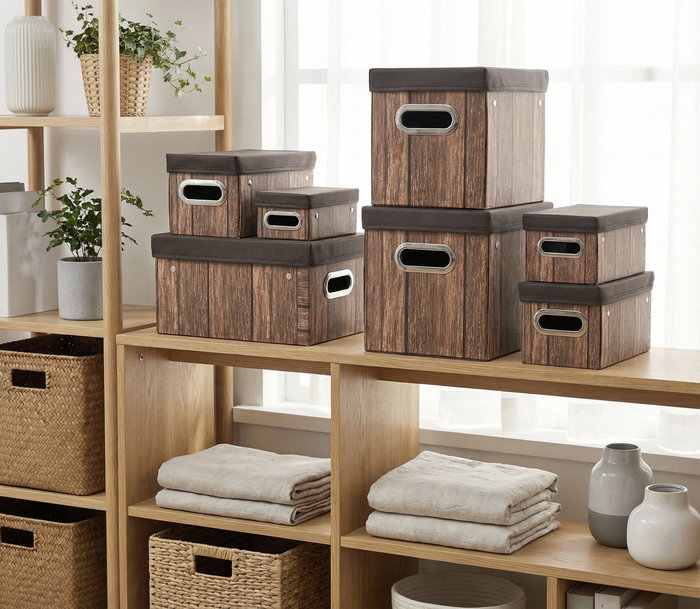 Inde Caja de Cartón Multiusos con Tapa, Dimensiones 30 x 30 x 15 cm (12 Unidades)