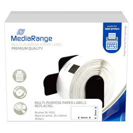 MEDIARANGE Etiquetas de papel Brother DK-11201 29x90mm negro/blanco, 400 unidades