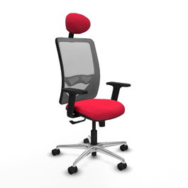 PIQUERAS Y CRESPO Silla de oficina Zulema con mecanismo Sincro, Rojo y Gris